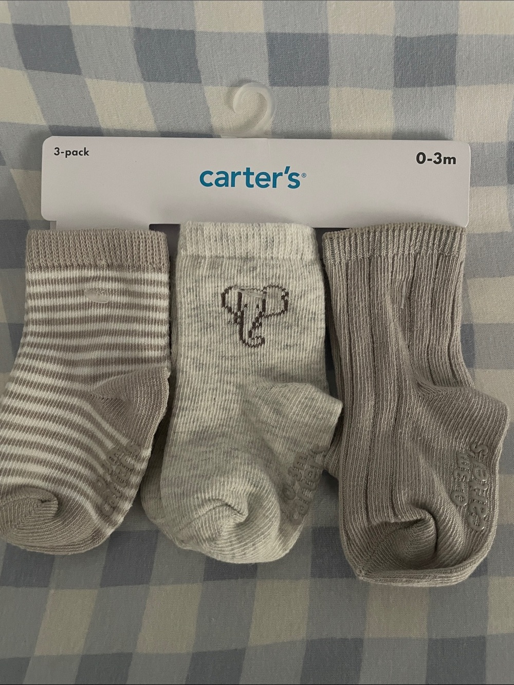 Carter's 3-Pack Baby Socks in Gray and Cream Neutrals